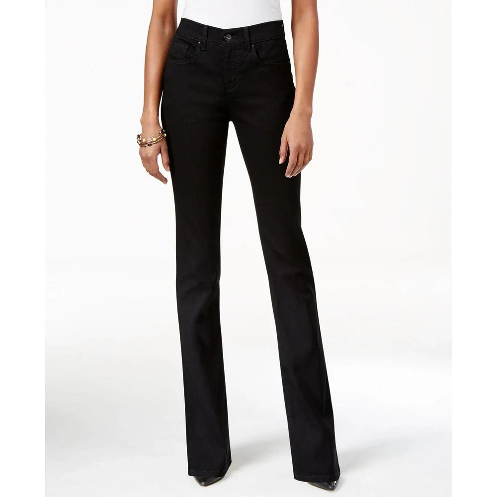 Style & Co Curvy-Fit Bootcut Jeans Black Rinse NWT $40 Plus Size 18 Short